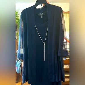 Beautiful, navy blue two-piece set.